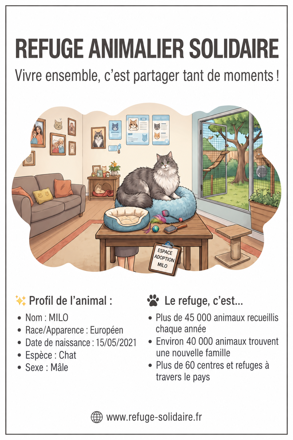 « Vous avez vu cette petite annonce pour l’adoption d’un chat dans un refuge ani